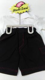 QC  BN112  ชุด2ชิ้นเสื้อโปโล+กางเกง เนื้อผ้าคอนตอน100%